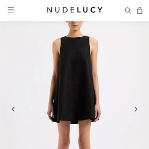 XS black 100% linen dress